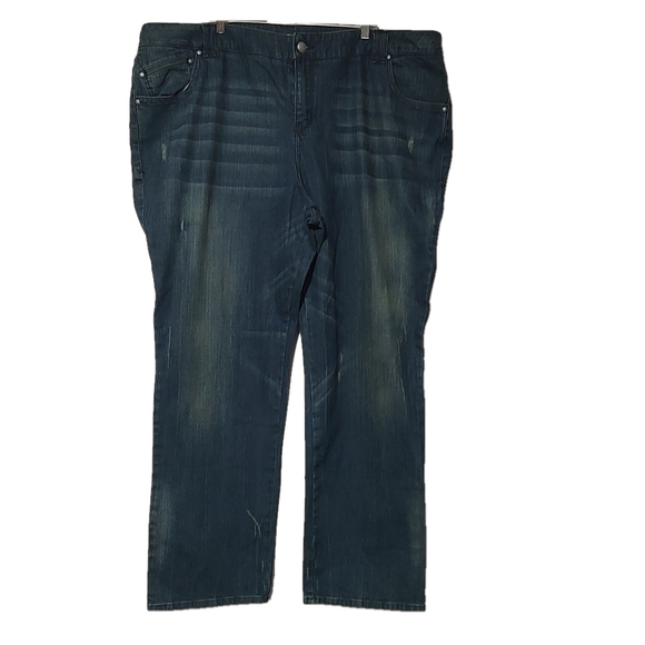 Lane Bryant Boot Cut Distressed Jeans Size 28 ~ NWT - Picture 1 of 4